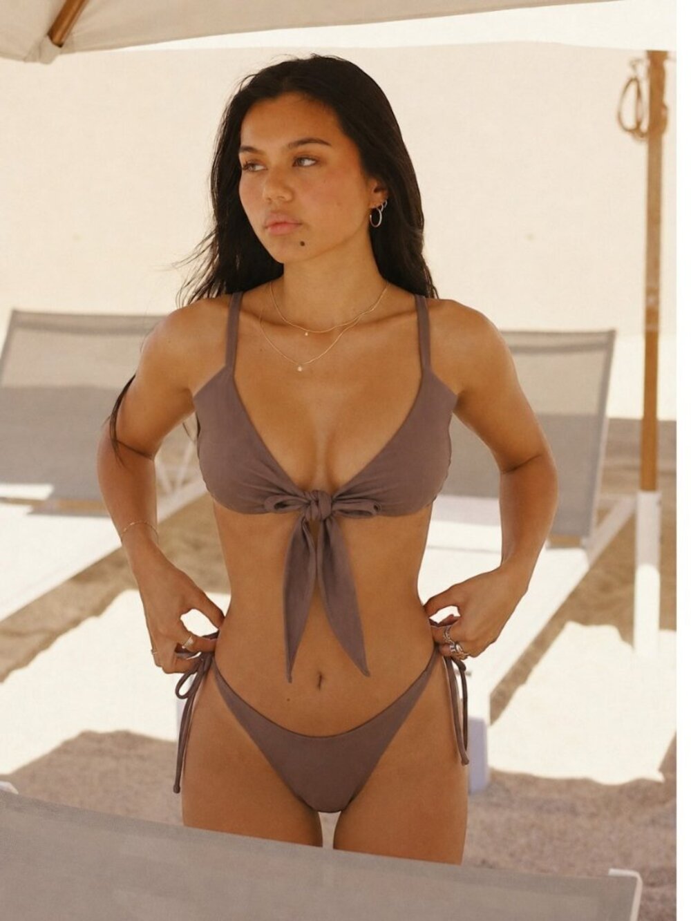 Years of Ours Women's Brown Bikini Top